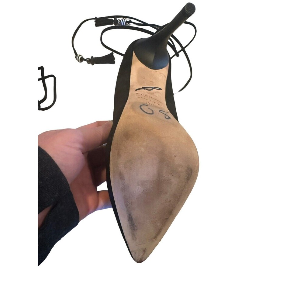 Brian Atwood Hanna Black Suede Heels Pumps Size 10 - Picture 12 of 12